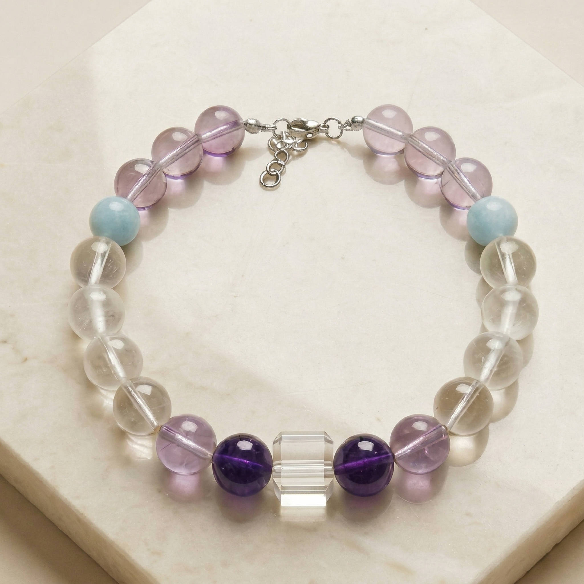 Misty Aqua | Handmade Natural Crystal Pet Necklace