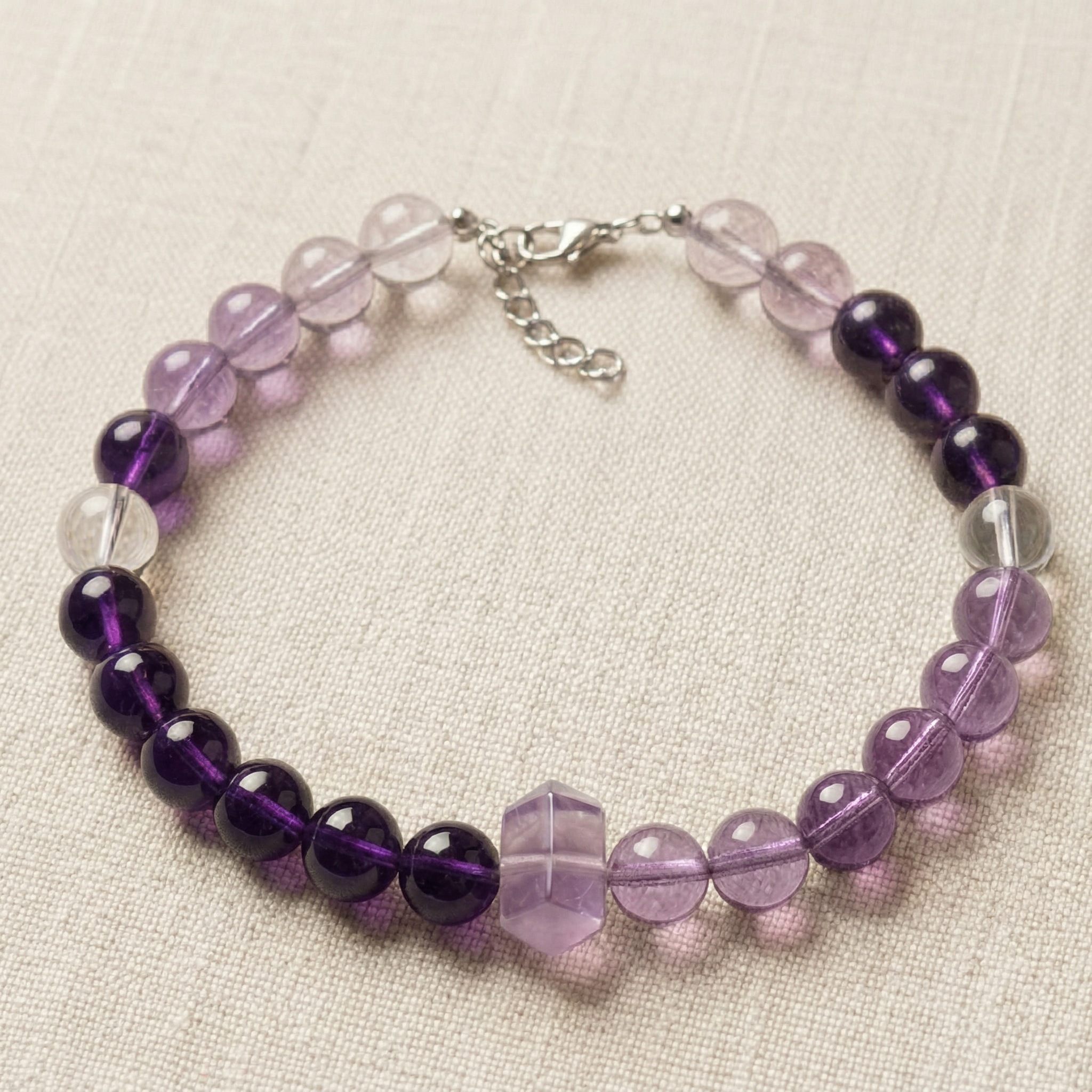 Amethyst Sugar Cube | Handmade Natural Crystal Pet Necklace