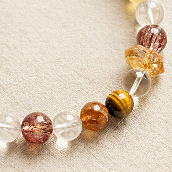 Golden Aura Guardian | Handmade Natural Crystal Pet Necklace