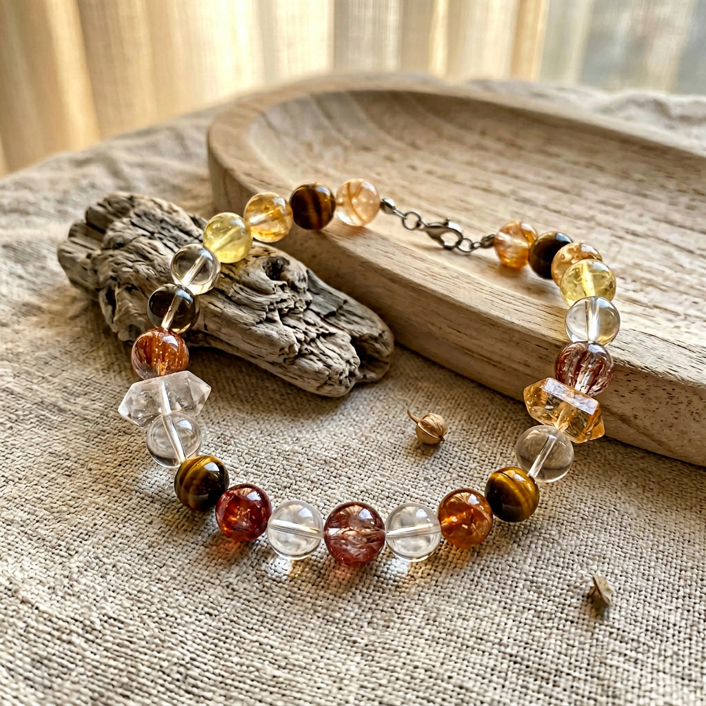Golden Aura Guardian | Handmade Natural Crystal Pet Necklace