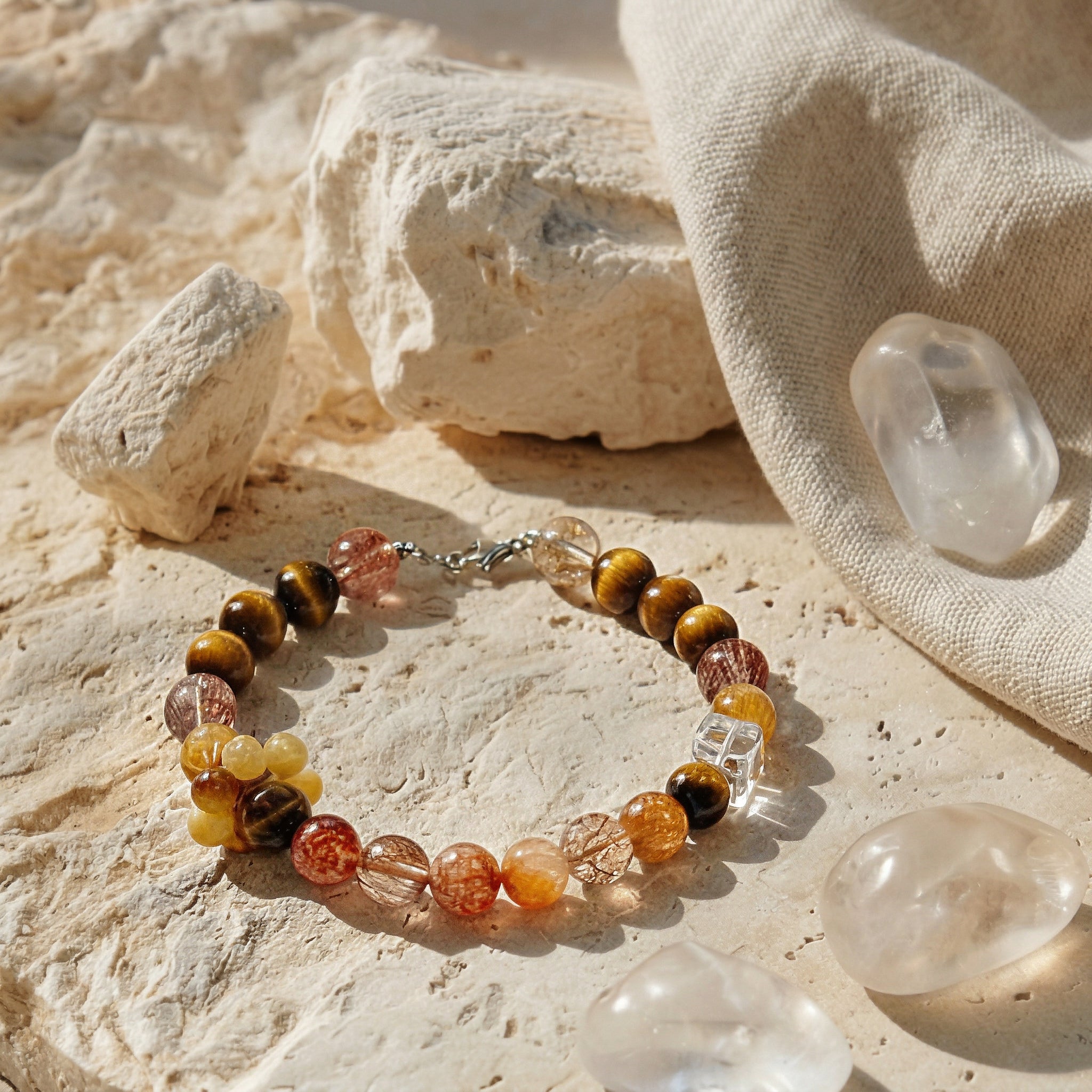 Crimson Amber Guardian | Handmade Natural Crystal Pet Necklace