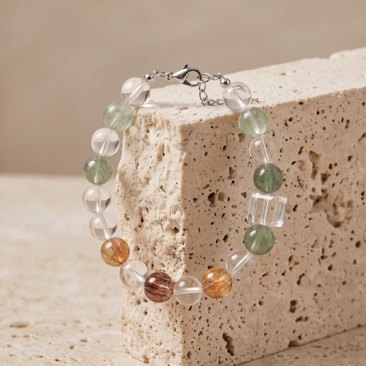 Forest Whisper Heart Link | Handmade Natural Crystal Bracelet