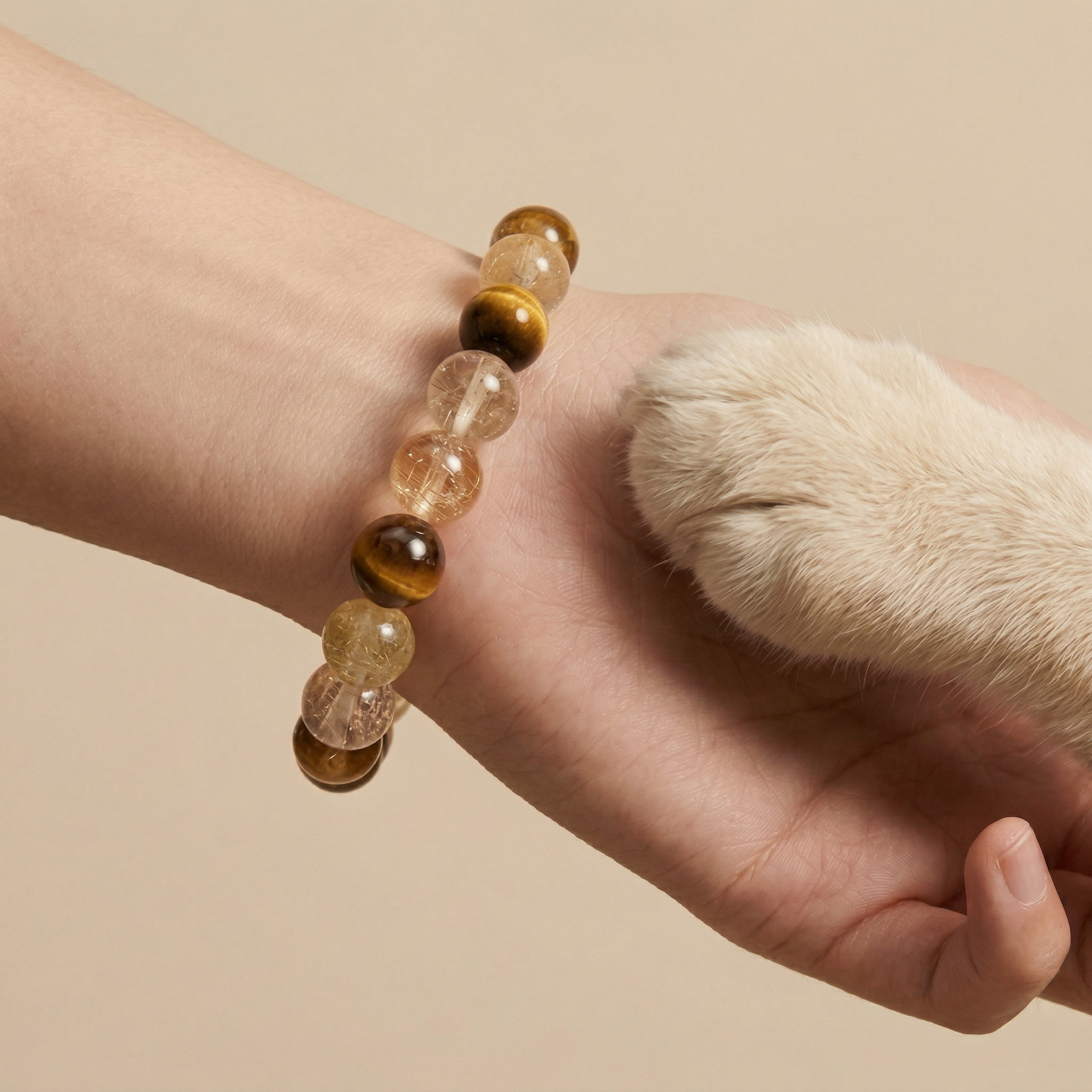 Golden Glow Companion | Handmade Natural Crystal Pet Necklace