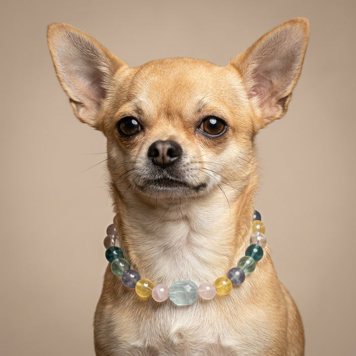 Rainbow Energy | Handmade Natural Crystal Pet Necklace