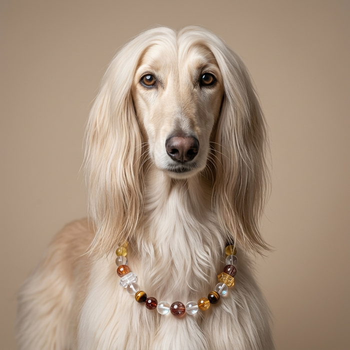 Golden Aura Guardian | Handmade Natural Crystal Pet Necklace