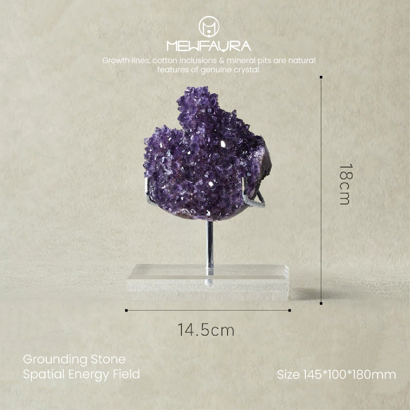 Collector Grade Natural Amethyst Cluster with Stand