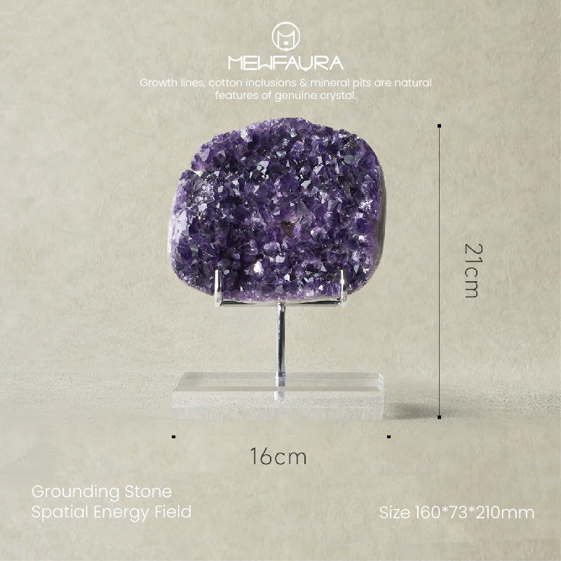 Collector Grade Natural Amethyst Cluster with Stand