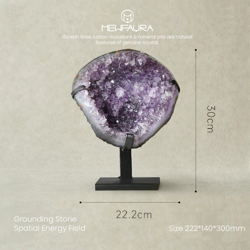 Collector Grade Natural Amethyst Cluster with Stand