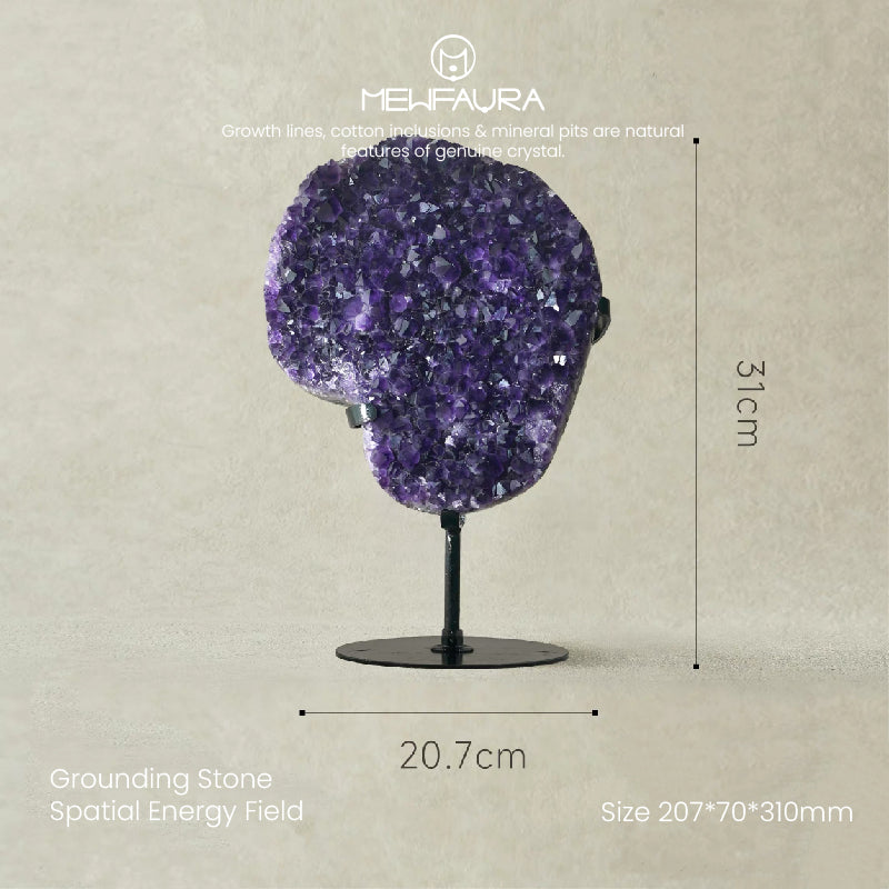 Collector Grade Natural Amethyst Cluster with Stand
