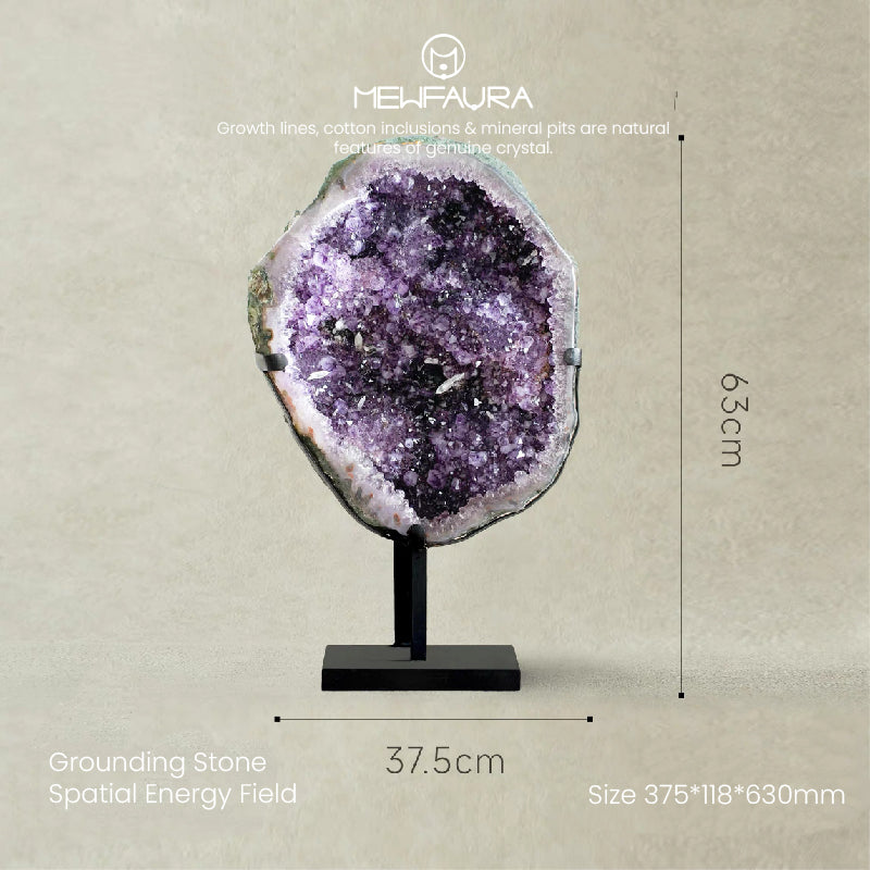 Collector Grade Natural Amethyst Cluster with Stand