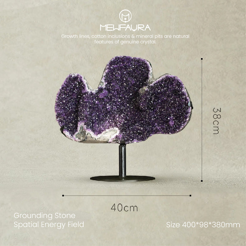 Collector Grade Natural Amethyst Cluster with Stand