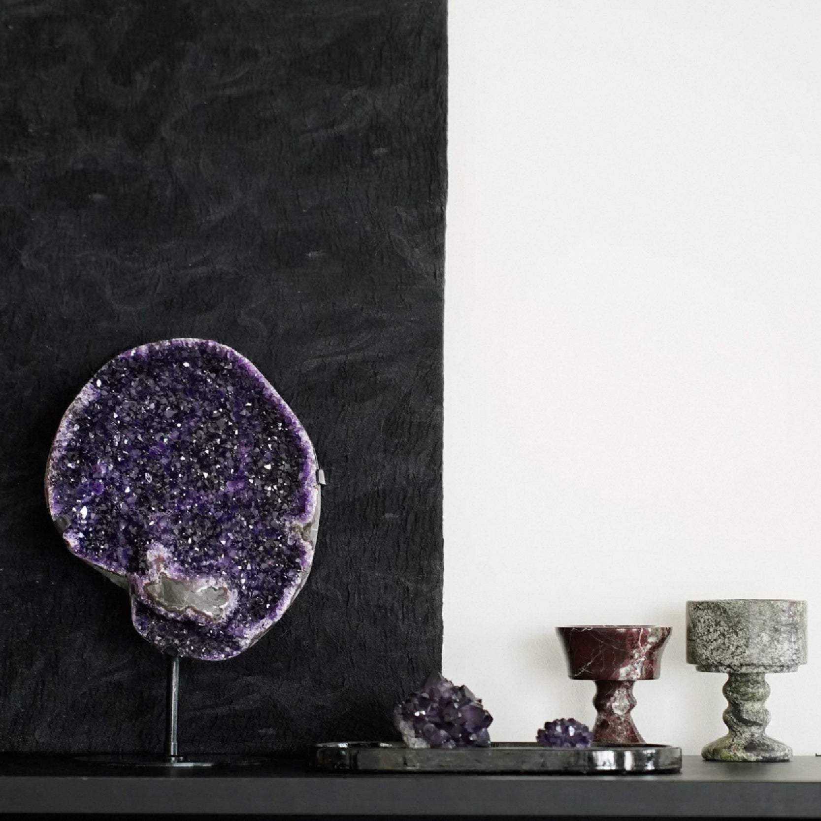 Collector Grade Natural Amethyst Cluster with Stand