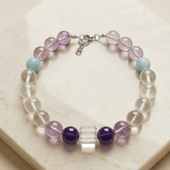 Misty Aqua | Handmade Natural Crystal Pet Necklace
