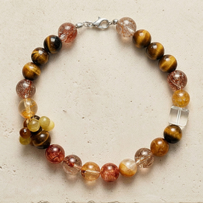 Crimson Amber Guardian | Handmade Natural Crystal Pet Necklace