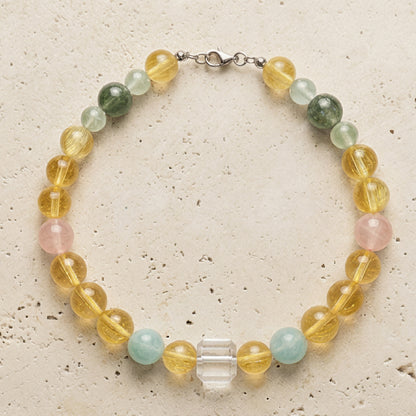 Clear Lime Guardian | Handmade Natural Crystal Pet Necklace
