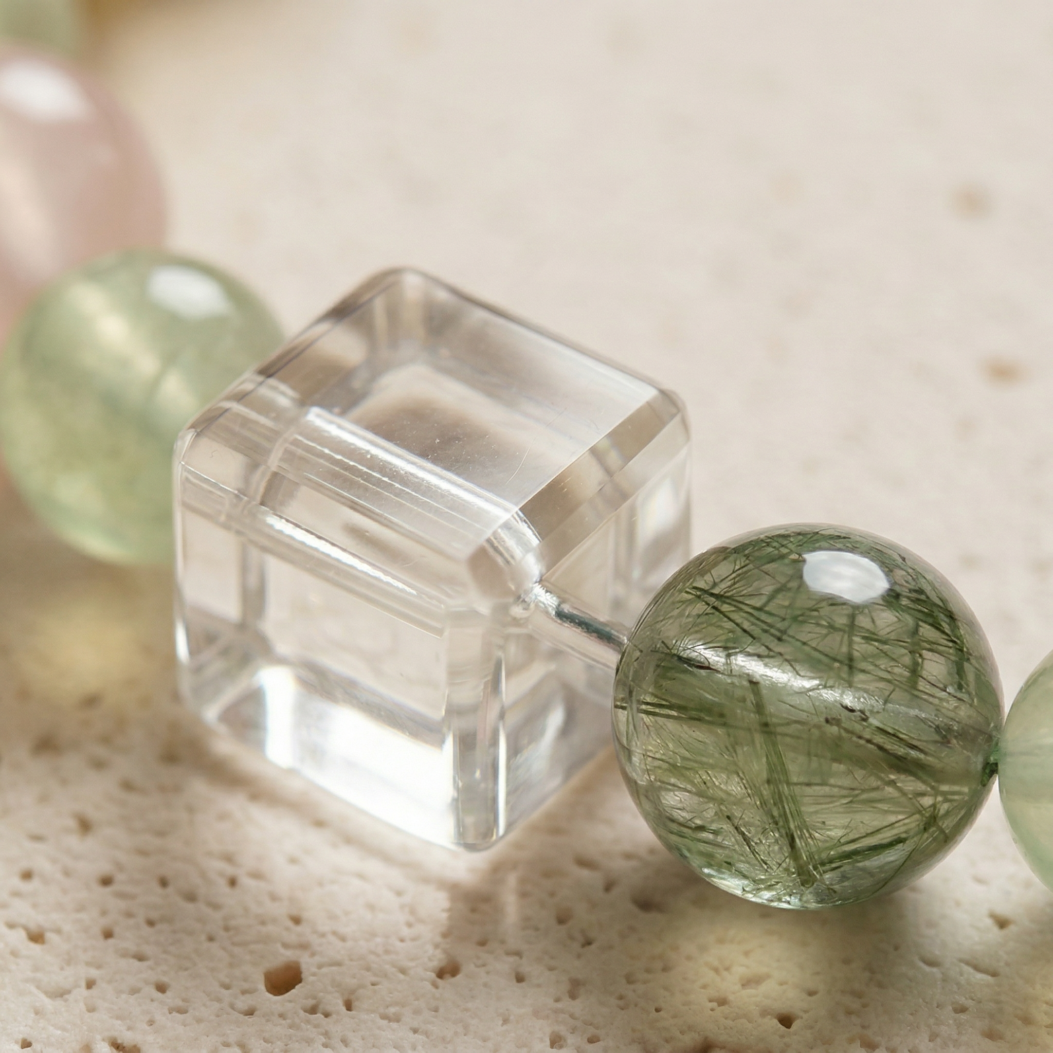 Clear Lime Dream | Handmade Natural Crystal Pet Necklace