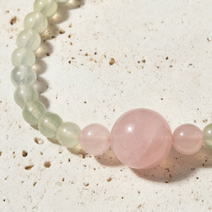 Pink Heart Bond | Handmade Natural Crystal Pet Necklace