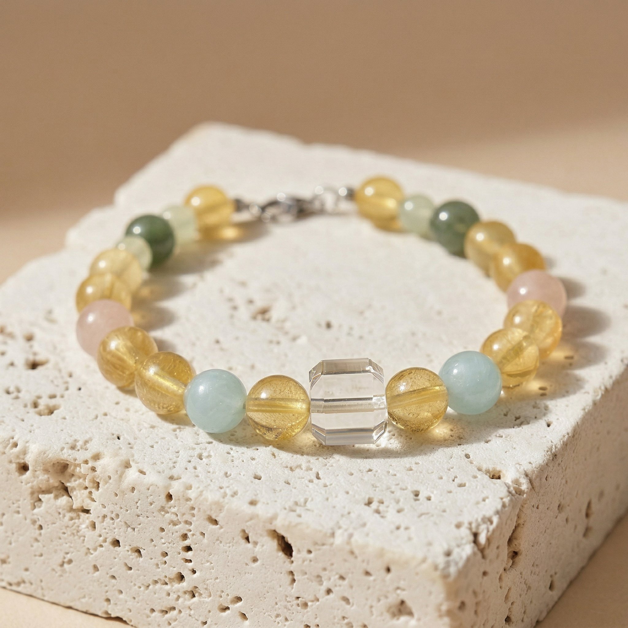 Clear Lime Guardian | Handmade Natural Crystal Pet Necklace