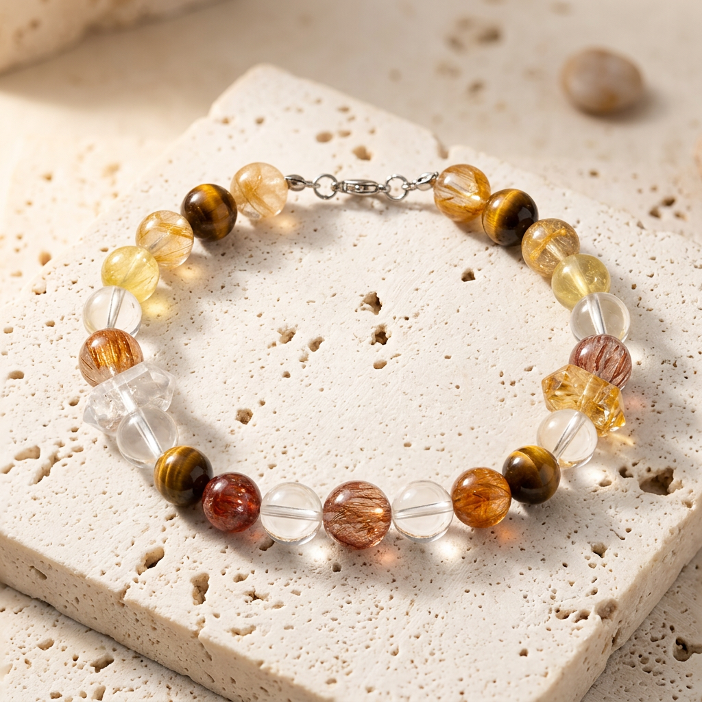 Golden Aura Guardian | Handmade Natural Crystal Pet Necklace