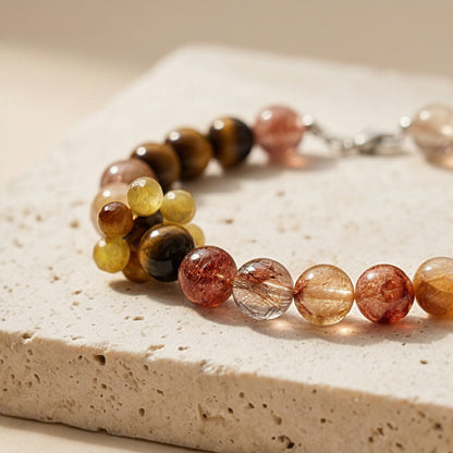 Crimson Amber Guardian | Handmade Natural Crystal Pet Necklace