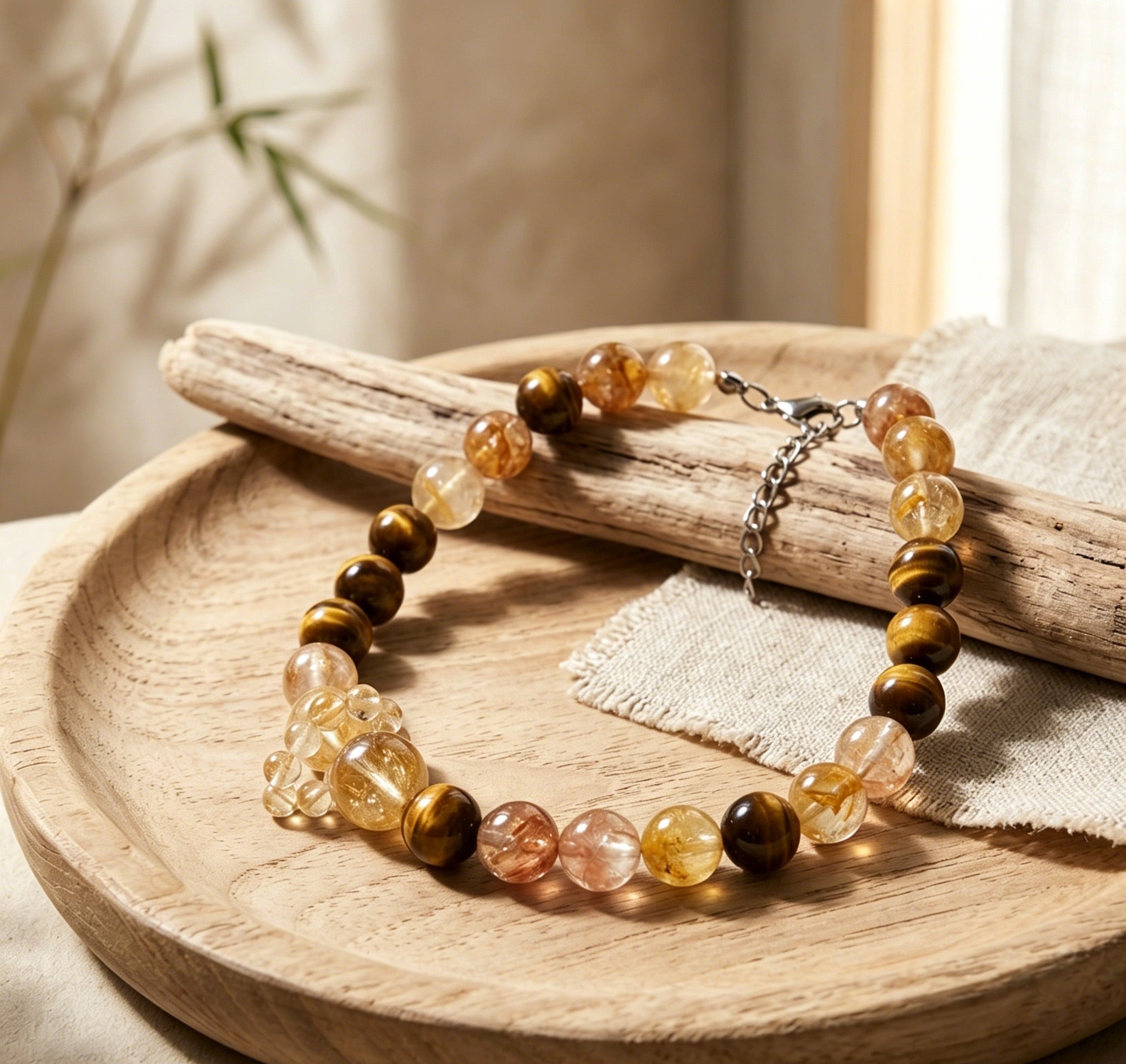 Golden Glow Companion | Handmade Natural Crystal Pet Necklace
