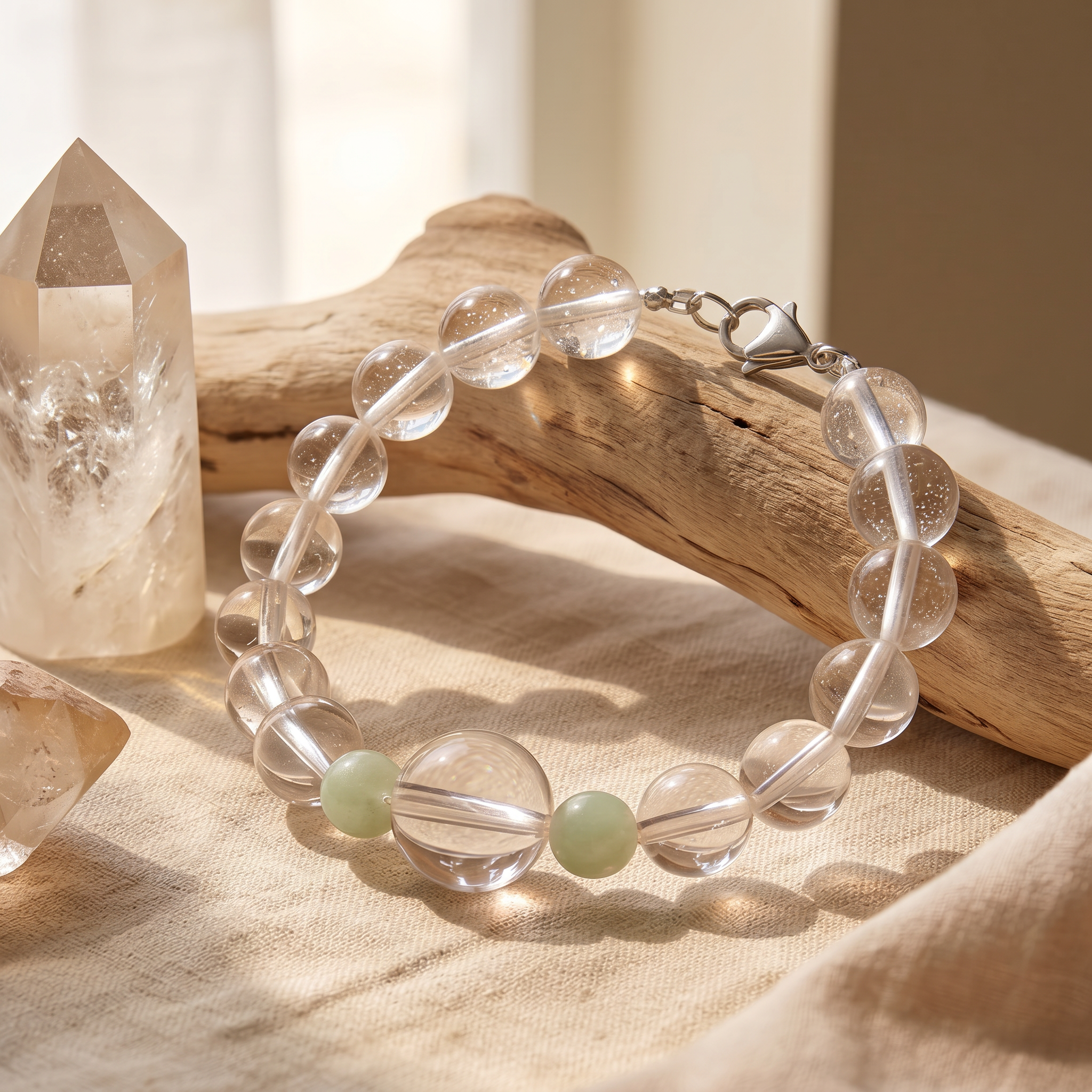 Pure White Heart Bond | Handmade Natural Crystal Pet Necklace