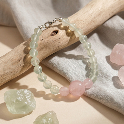 Pink Heart Bond | Handmade Natural Crystal Pet Necklace