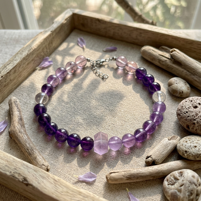 Amethyst Sugar Cube | Handmade Natural Crystal Pet Necklace