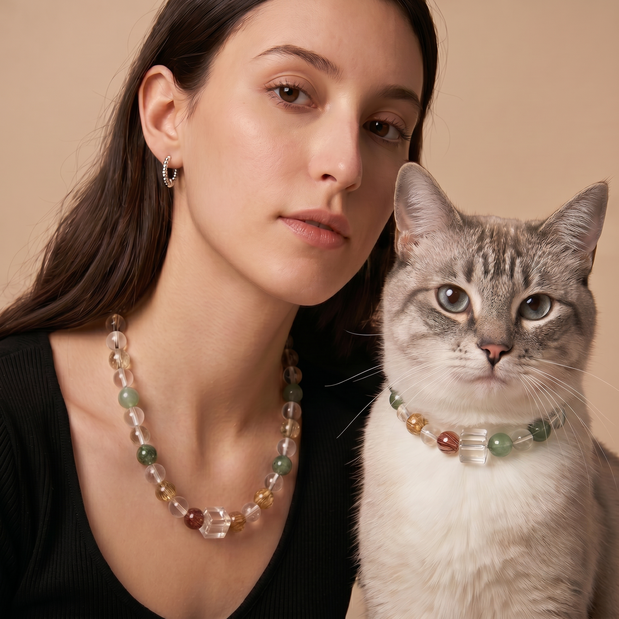 Forest Whisper Heart Link | Handmade Natural Crystal Pet Necklace