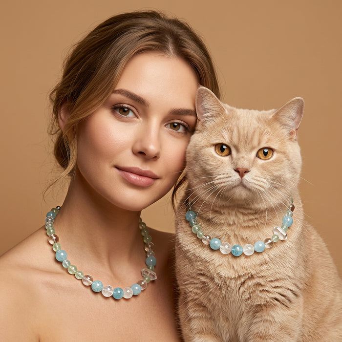 Blue Sky Heart Promise | Handmade Natural Crystal Pet Necklace