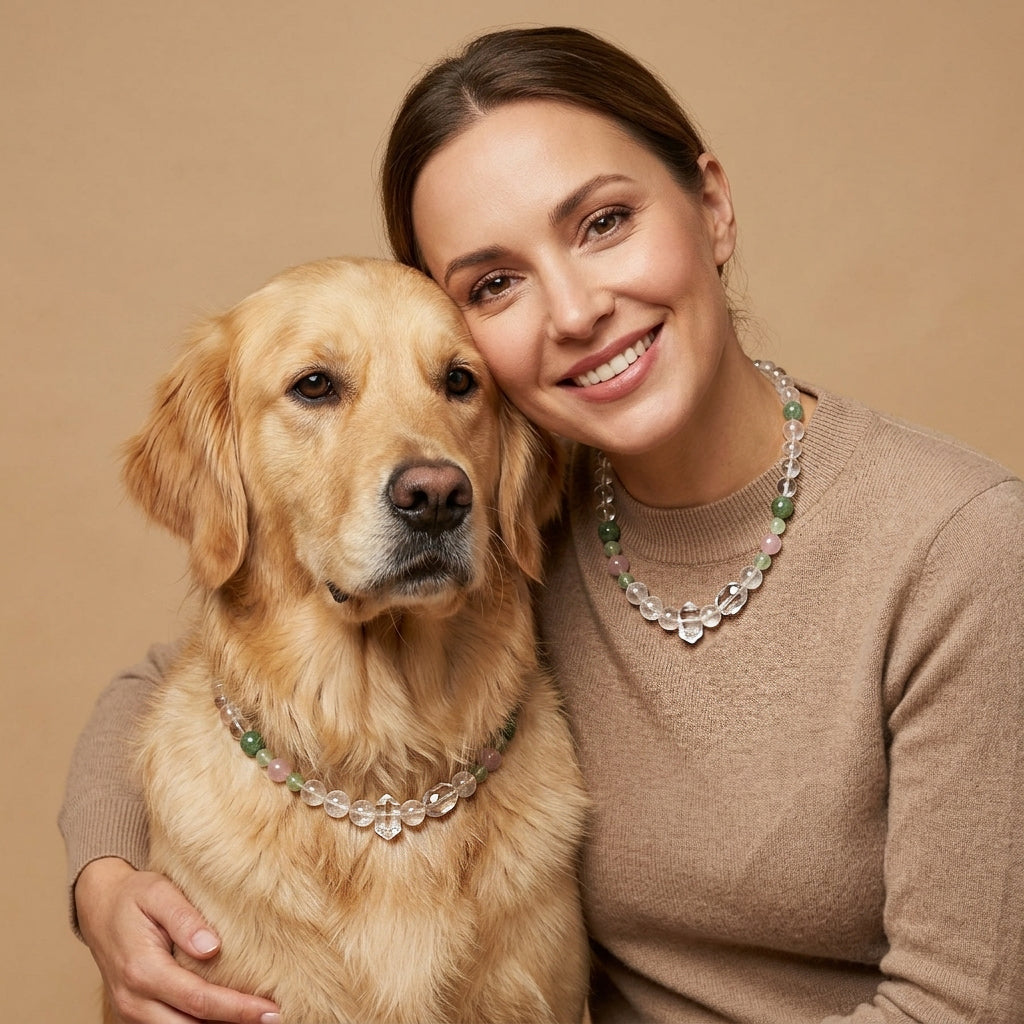 Clear Bridge of Hearts | Handmade Natural Crystal Pet Necklace