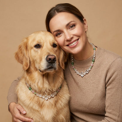 Clear Bridge of Hearts | Handmade Natural Crystal Pet Necklace
