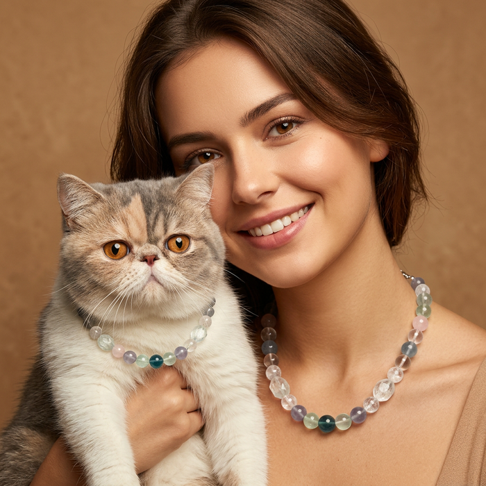 Pink Mist Dream | Handmade Natural Crystal Pet Necklace