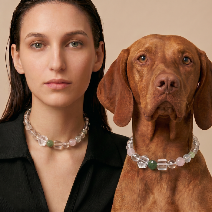Crystal Heart Resonance | Handmade Natural Crystal Pet Necklace