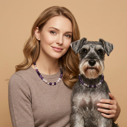 Misty Amethyst | Handmade Natural Crystal Pet Necklace