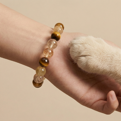 Golden Glow Companion | Handmade Natural Crystal Pet Necklace