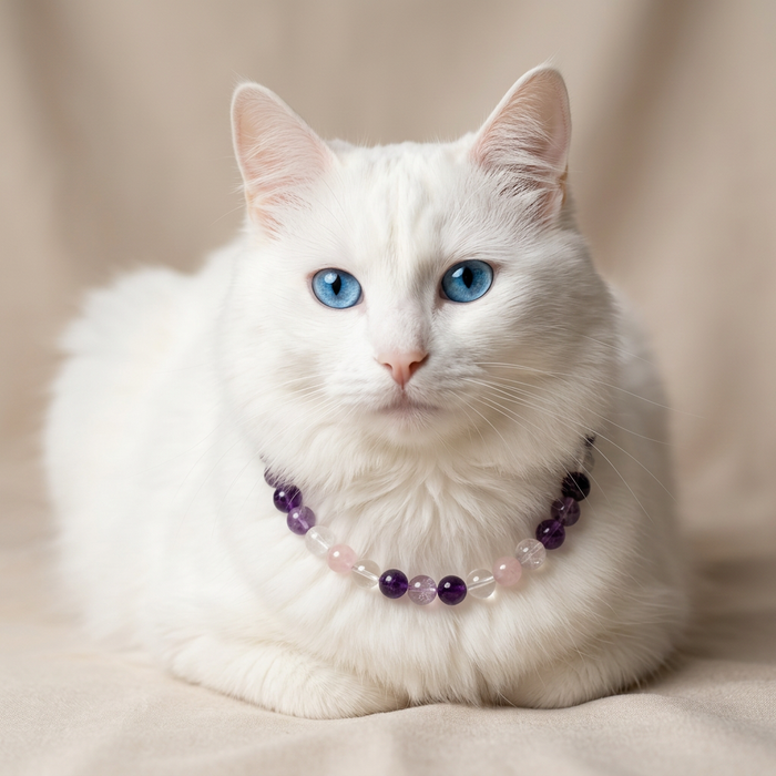Misty Amethyst | Handmade Natural Crystal Pet Necklace