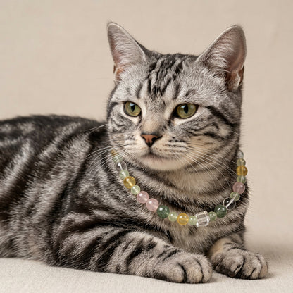 Clear Lime Dream | Handmade Natural Crystal Pet Necklace