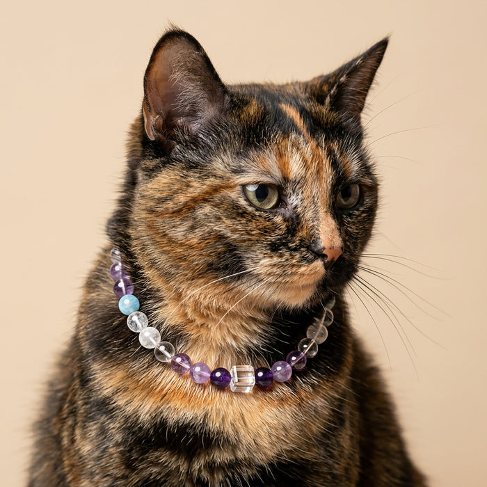 Misty Aqua | Handmade Natural Crystal Pet Necklace