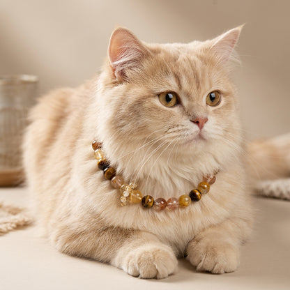Golden Glow Companion | Handmade Natural Crystal Pet Necklace