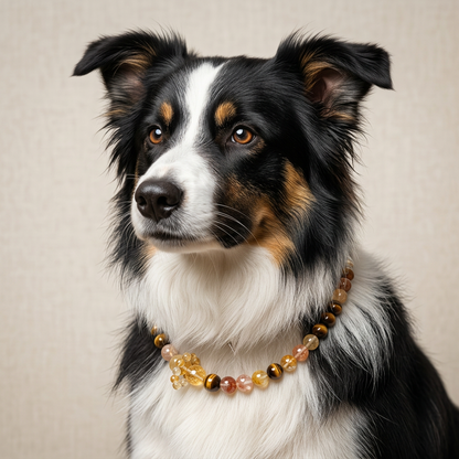 Golden Glow Companion | Handmade Natural Crystal Pet Necklace