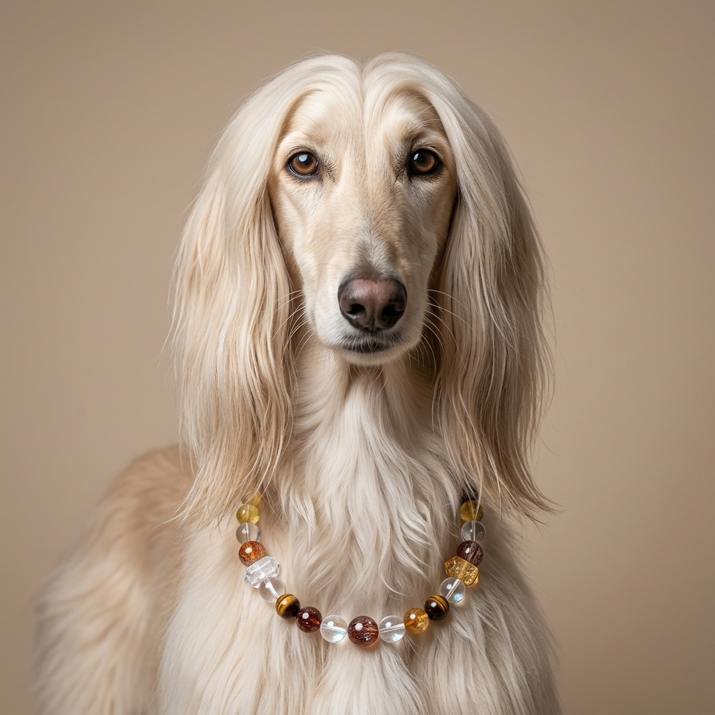 Golden Aura Guardian | Handmade Natural Crystal Pet Necklace