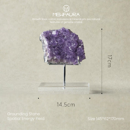 Collector Grade Natural Amethyst Cluster with Stand