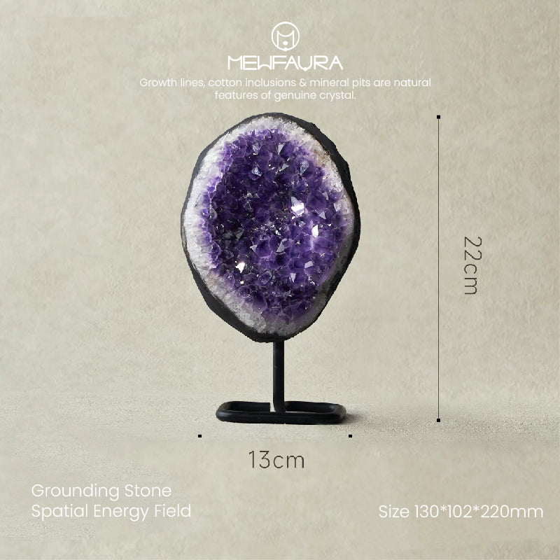 Collector Grade Natural Amethyst Cluster with Stand