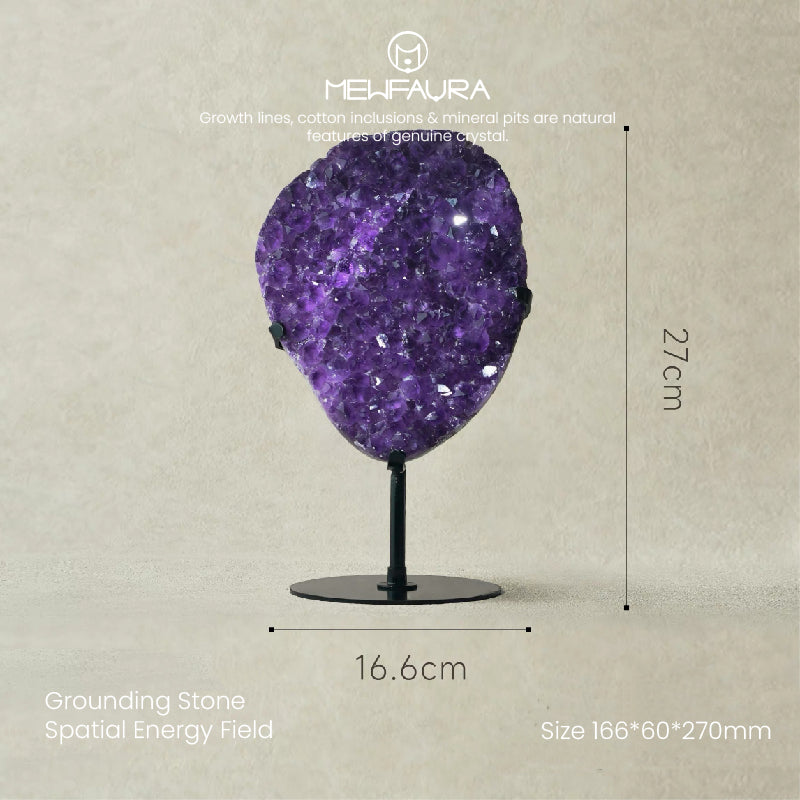 Collector Grade Natural Amethyst Cluster with Stand