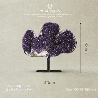 Collector Grade Natural Amethyst Cluster with Stand