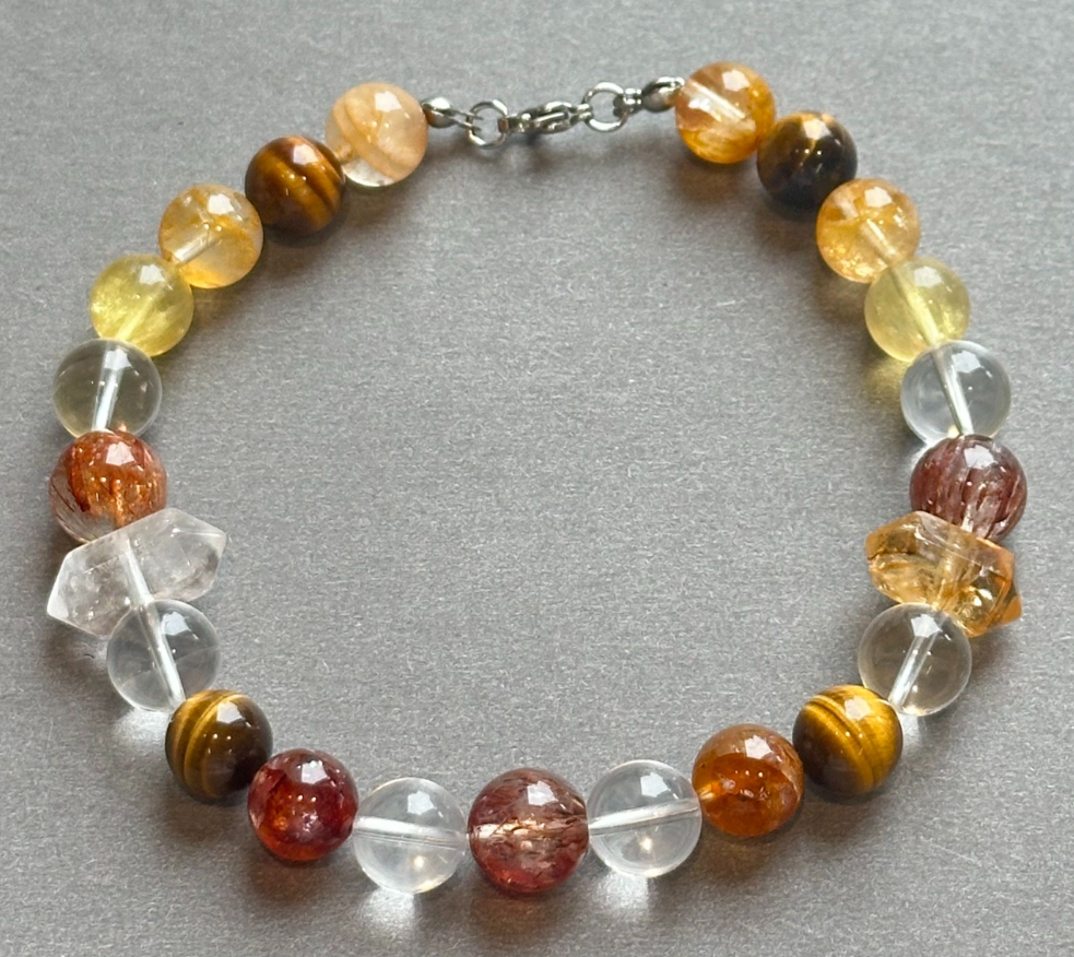Golden Aura Guardian | Handmade Natural Crystal Bracelet