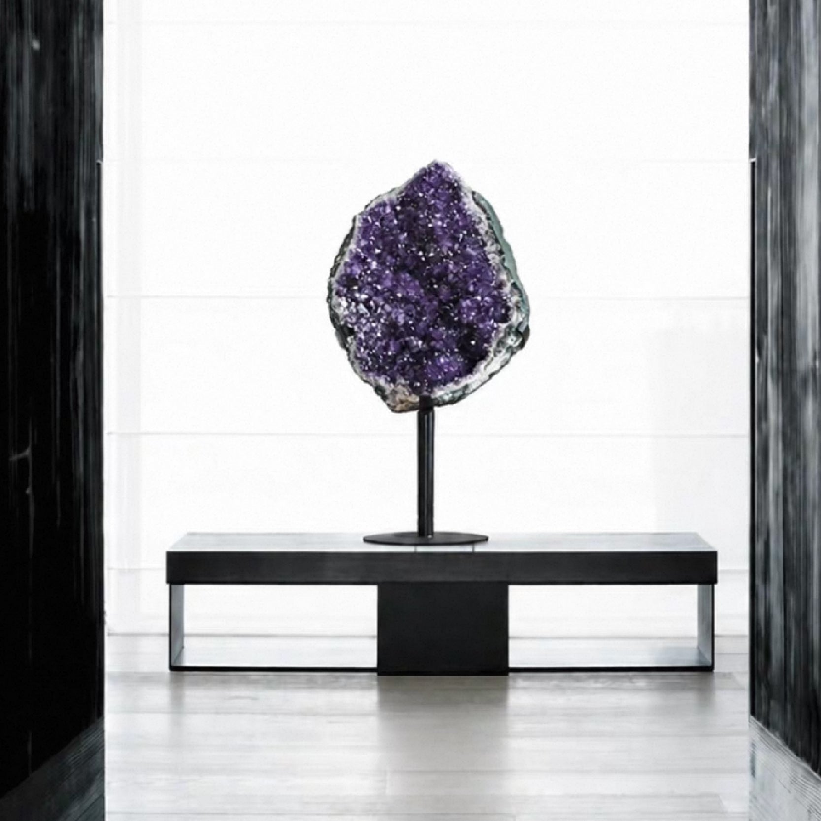 Collector Grade Natural Amethyst Cluster with Stand