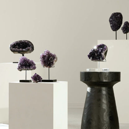 Collector Grade Natural Amethyst Cluster with Stand
