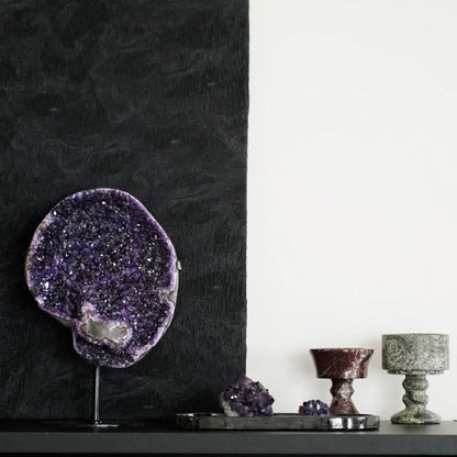 Collector Grade Natural Amethyst Cluster with Stand